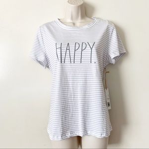 RAE DUNN “HAPPY” SHORT SLEEVE TEE NEW